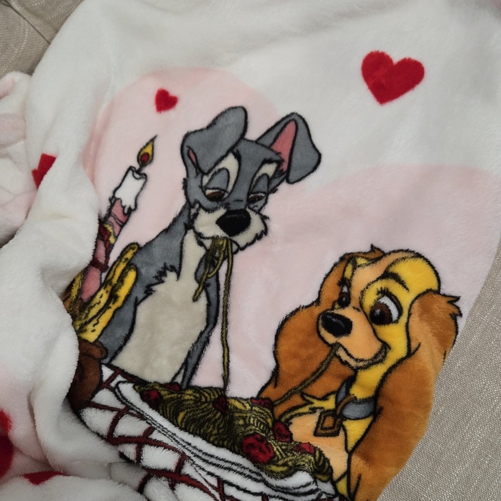 Disney Lady And The Tramp Plush Throw New With Tags - Picture 5 of 6